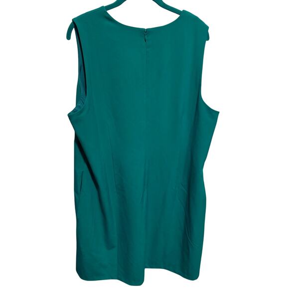 J Crew Green V-Neck Sleeveless Shift Dress With Pockets Plus Size 18 - Picture 5 of 11